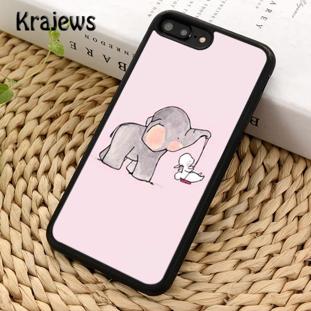 Krajews Анимация Животное Слон Мягкий Чехол-Накладка Для Телефона Для iPhone 16 15 SE2020 14 6 7 8 plus 11 12 13 pro max coque Fundas