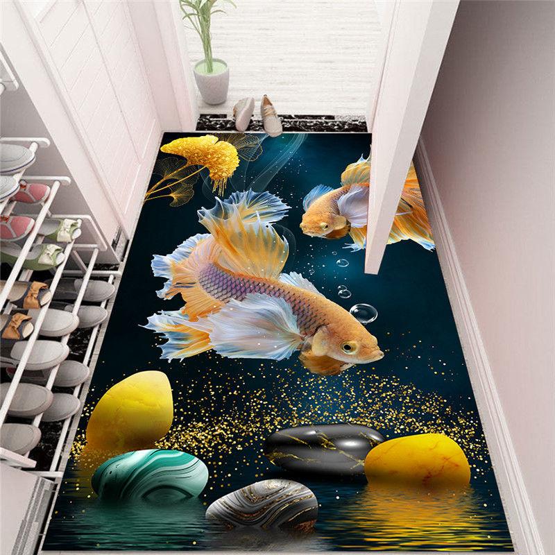 3D китайский напольный коврик от двери до двери, дверной коврик для дома, спальни, гостиной, ванной комнаты, нескользящий впитывающий коврик, который можно стирать в машине