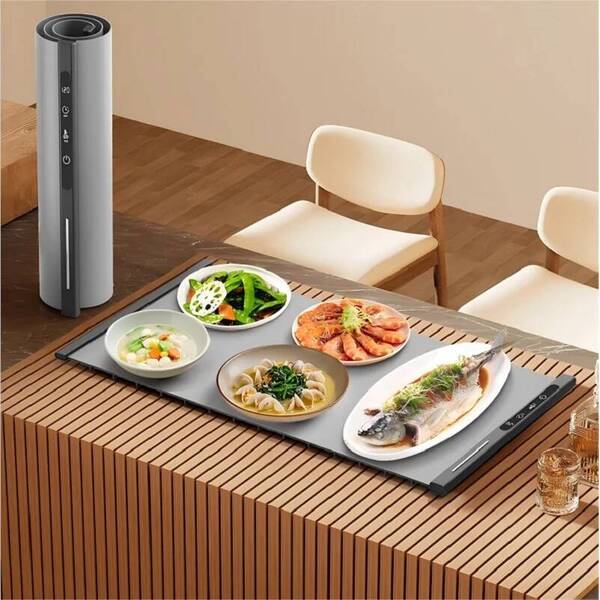 HOMEFISH Portable Electric Food Warming Tray Foldable Warm Mat with 3 Temperature Settings Fast Full Surface Heating for Parties