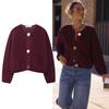 Knitted Cropped Cardigans Women Autumn Knitwears Short Sweaters for Women Button Women's Sweater Long Sleeve Cardigan