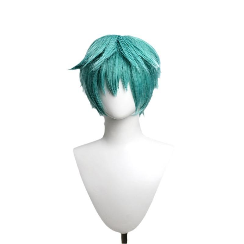 Anime Mikuo men version Cosplay Costume Green Color Any Size Custom Made Full Set Perfect Custom black jackets with green wigs