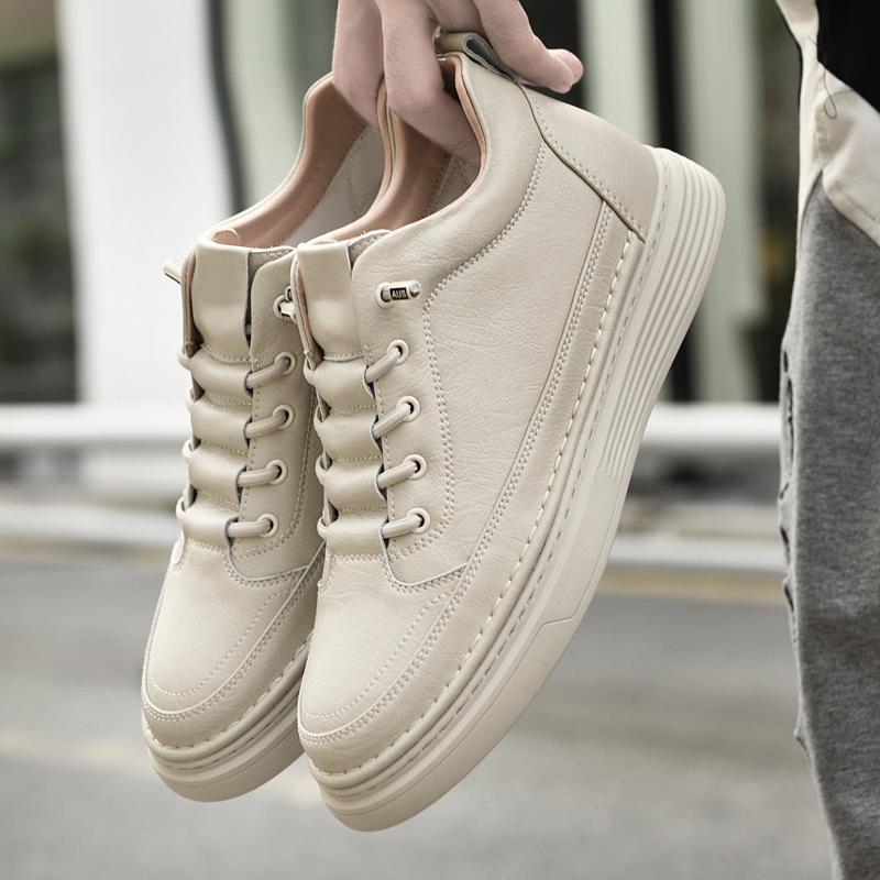 Модная мужская обувь из натуральной кожи Высококачественная повседневная обувь для скейтбординга для мужчин Модные дизайнерские кроссовки Универсальная теннисная обувь