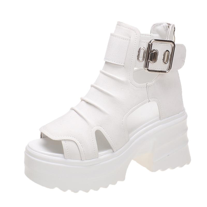 TUINANLE Женские сандалии, летние женские туфли на высоком каблуке, массивная обувь на платформе, милые белые сандалии на молнии