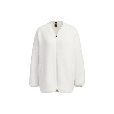 Однотонная легкая повседневная спортивная куртка из искусственной овчины, женские куртки белого цвета IZ3146