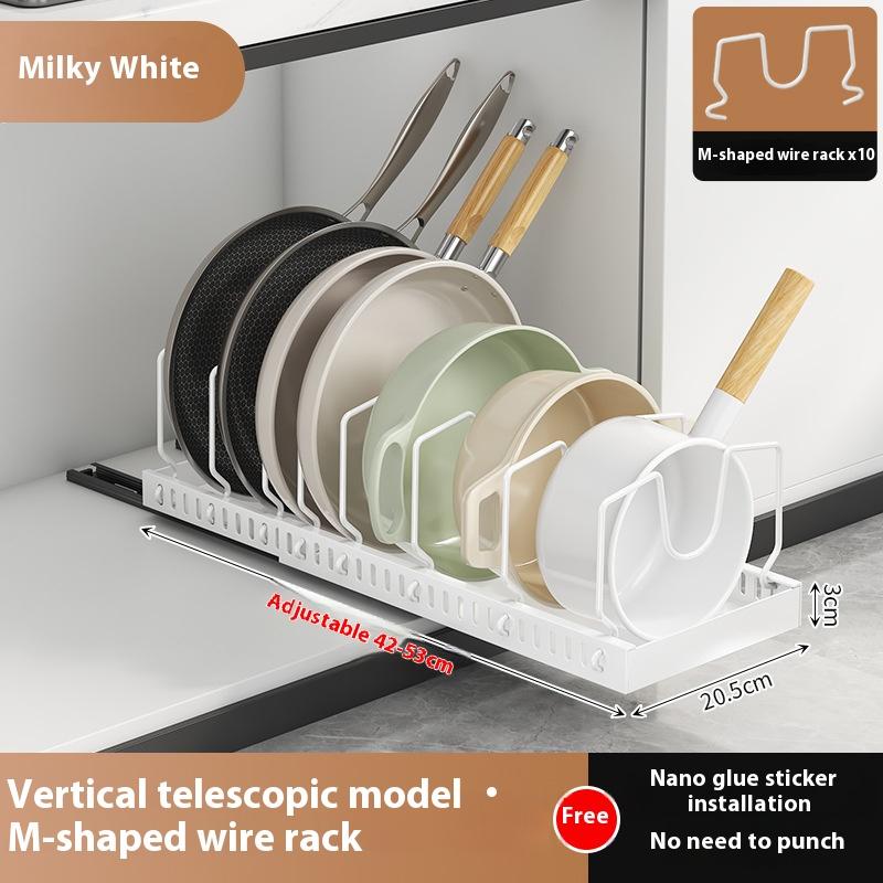 Выдвижной органайзер для кастрюль и сковородок, многофункциональный кухонный выдвижной лоток для хранения, подставка для специй, органайзер для шкафов