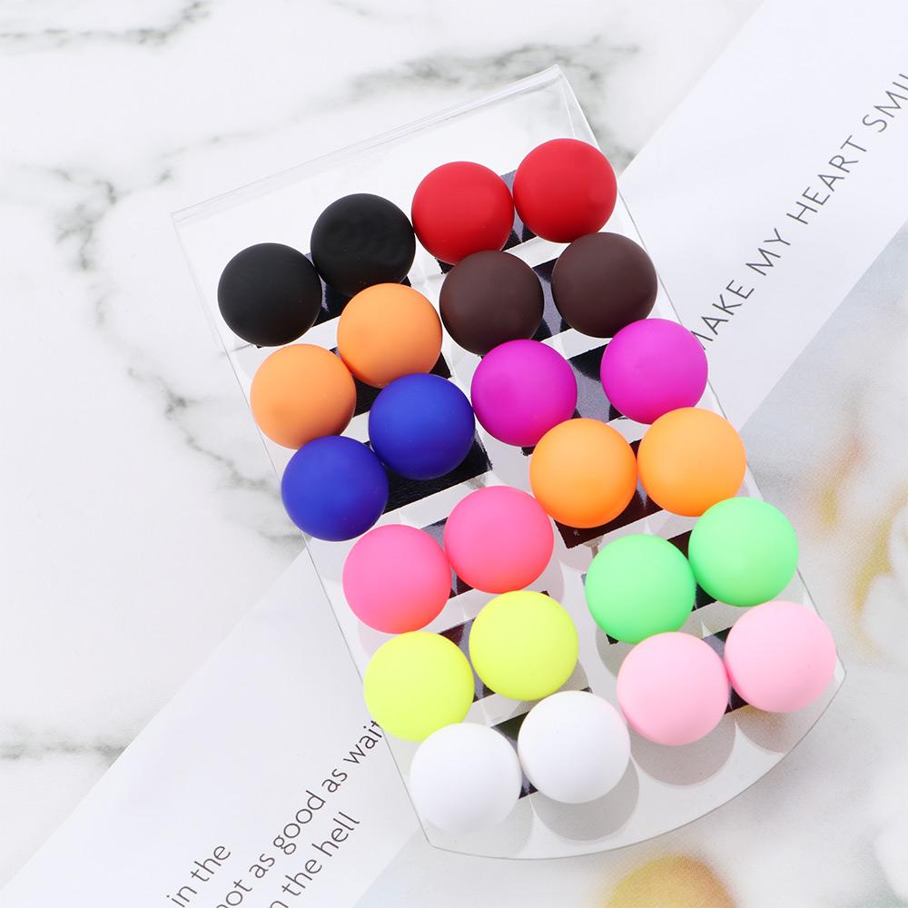 Acrylic CandyColor Multicolor Round Ball Jewelry Fashion Accessories Drop Earrings Stud Earrings