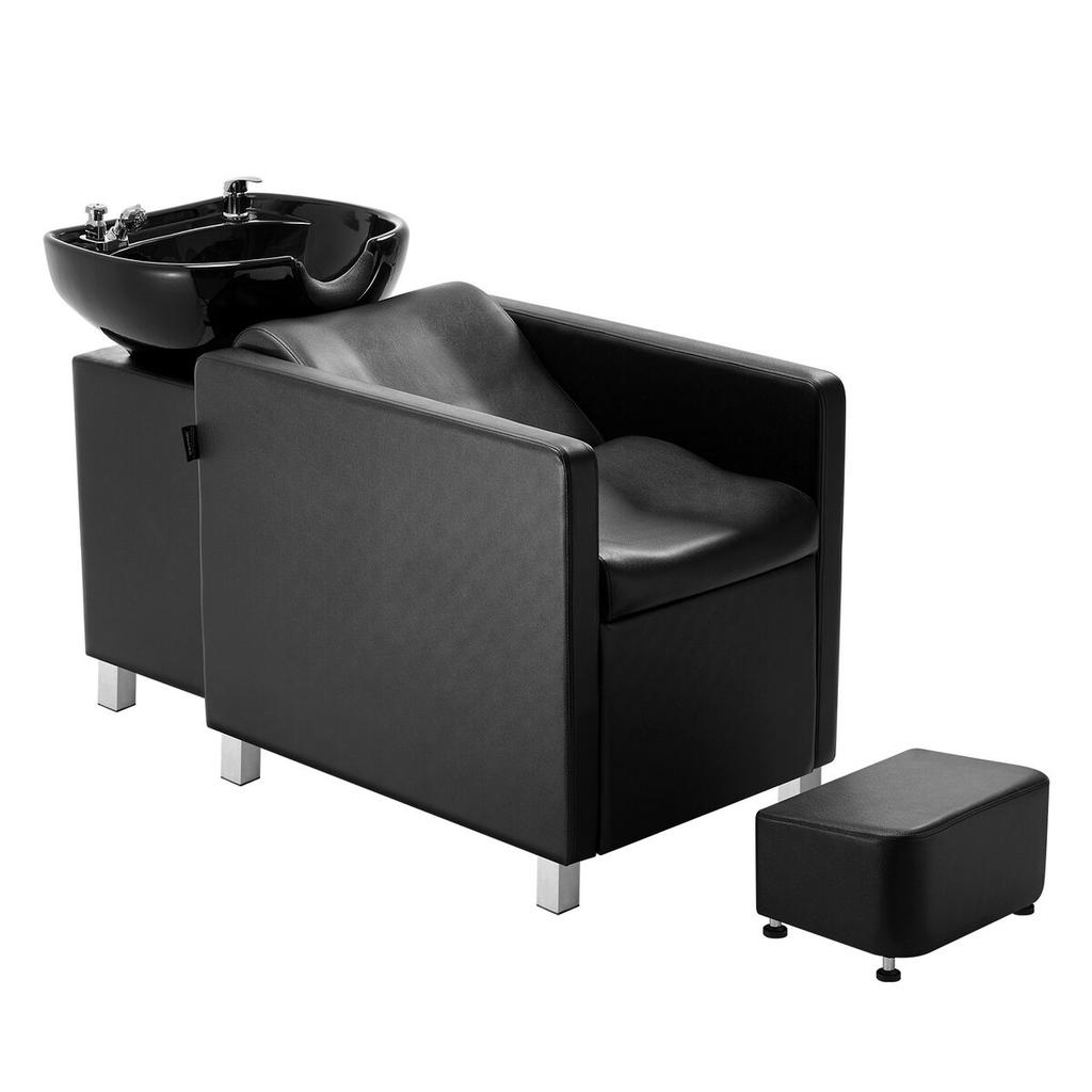 Shampoo Backwash Chair Salon & Spa Hair Washing Station with Wide Footrest