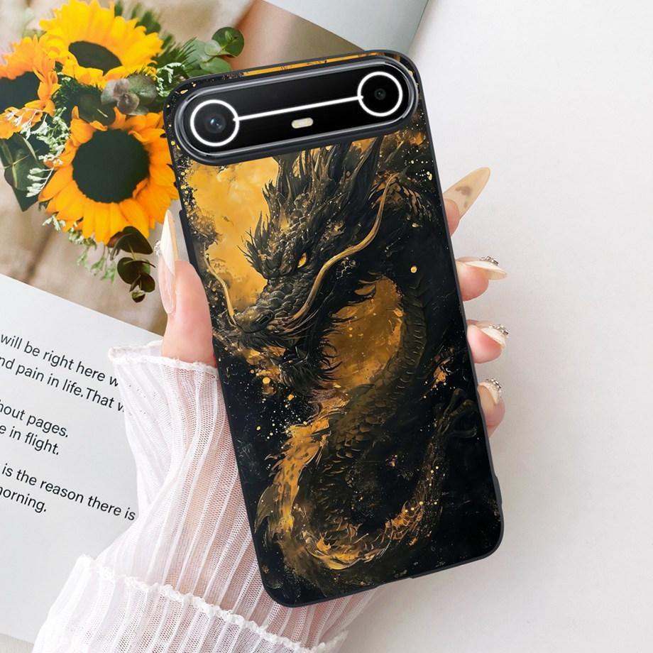 Chinese Dragon Loong Pattern Cute Cartoon Phoen Case For Tecno Pova Slim KM9 PovaSlim 2025Funda Soft Silicone Matte Bumper Cover