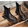 Тренд Весна и Осень Новый Стиль Ретро Обувь Высокое Качество Кожаные Рукава Износостойкие Роскошные Ботинки на Толстой Подошве