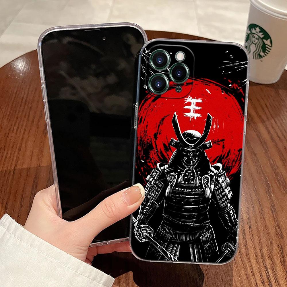 Японское искусство Самурай Ниндзя Прозрачный Чехол Для Apple iPhone 17 16 15 14 13 12 11 Pro Max Plus 16E 17Air 17Pro Чехол для Телефона Funda