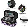 Pencil Pouch 300D Polyester Roomy Interior Secure Zipper Closure with Mesh Pocket Removable Divider and Pen Slots for Students
