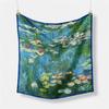 Twill Silk-like Small Square Scarf with Oil Painting Design: Vintage Style Hair Band Scarf Neck Warmer for All-around Use