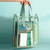 Large Capacity File Documents Organizer Portable School Stationery Pouch Bag Transparent Waterproof Storage Bag Office File Bag