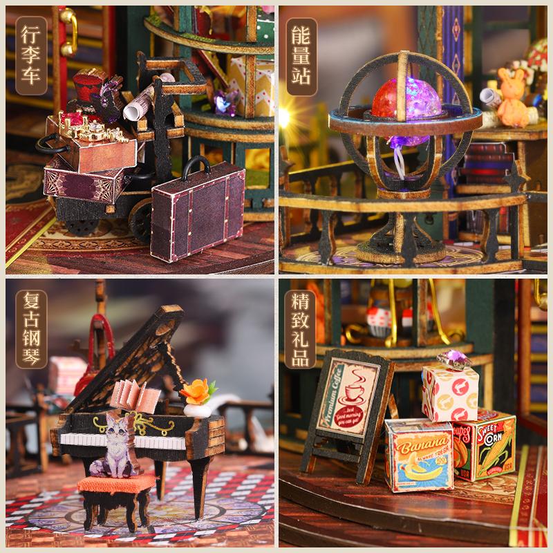 DIY Book Nook - Fantasy City Alley, 3D Puzzle Bookend for Bookshelf, Christmas & Black Friday Creative Gift Idea