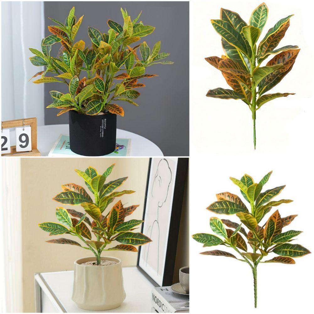 24cm/32cm Simulation Plant Green&Yellow Faux Plant Creative Plant Wall Gift