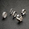 Stainless Steel Mesh Men's Titanium Ring Set - 5-Piece Fashion Collection