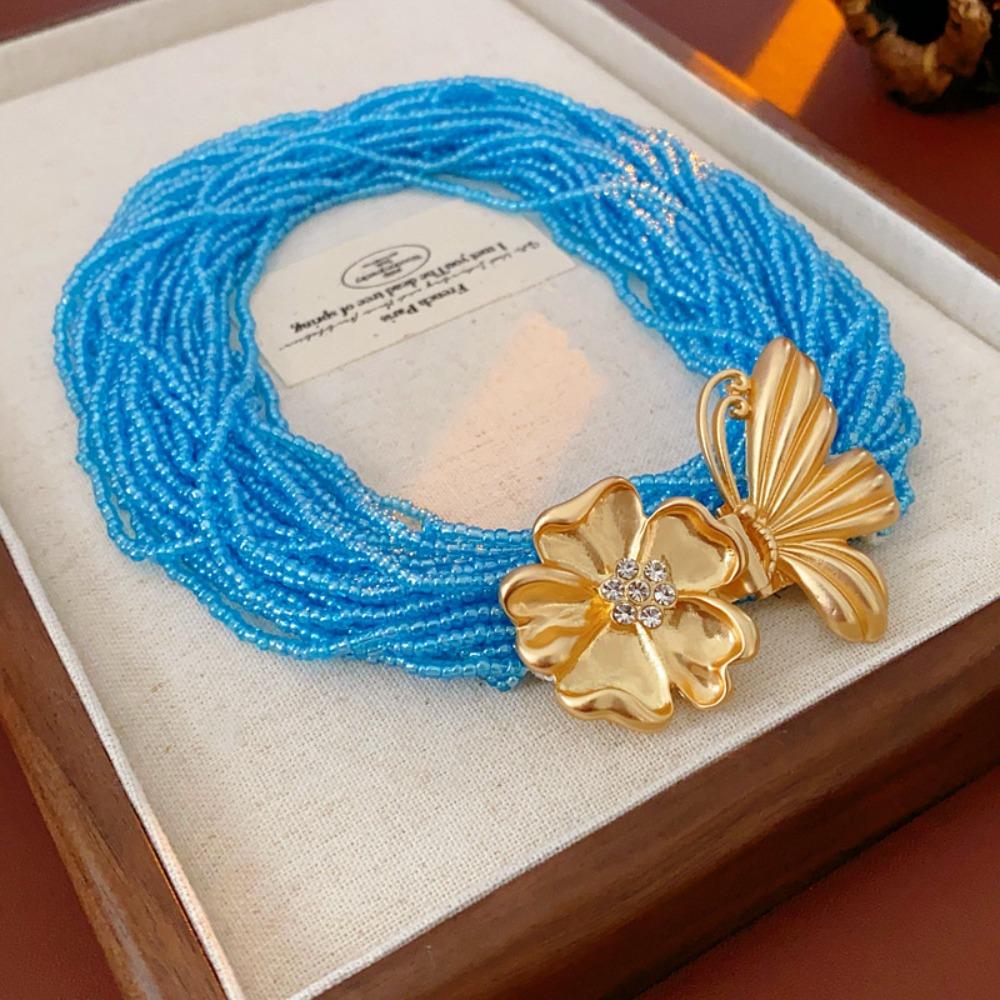 Waist Chain Flower Butterfly Jewelry Rhinestone Exaggerated Choker  Jewelry Gifts