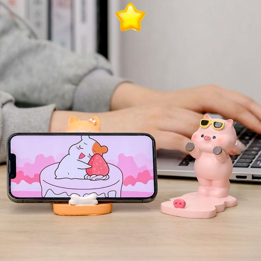 Resin Panda Mobile Phone Holder Cat Dog Panda Desk Lazy Bracket Mobile Phone Accessories
