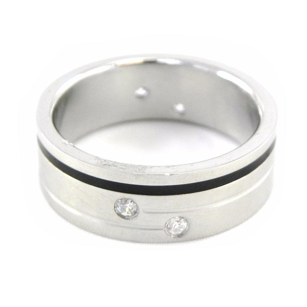 Стальное кольцо "Peaceful" Черное серебро