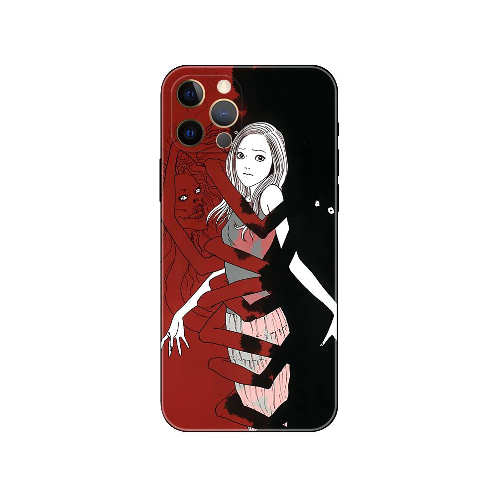 Horror Tomie Junji Ito Horror Phone Case for Iphone 5s 2020se 6s 7 8 Plus X 10 XR XS 11 12 13 Mini Pro MAX Black Tpu Back Cover