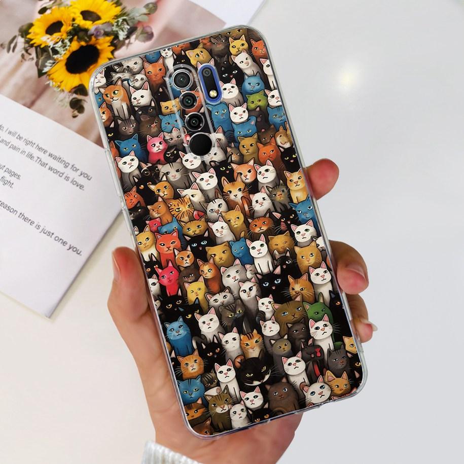 For Xiaomi Redmi 9 Case 6.53" Cover For Redmi 9 Flower Butterfly Transparent Silicone Soft Phone Covers For Redmi 9 Prime Bumper