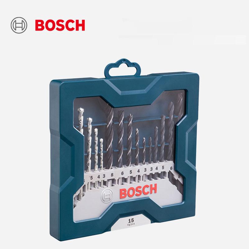 Bosch Электрические сверла, набор из 15 шт., смешанный набор, подходят для электрических дрелей Bosch