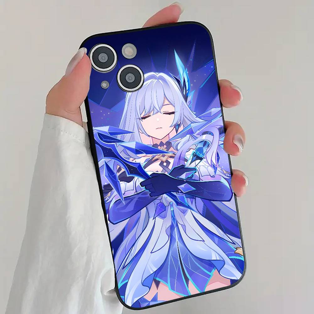 Чехол для телефона S-Skirk Anime Game G-Genshin I-Impact Крутой Черный Силиконовый Мягкий Для IPhone 16 15 14 13 12 11 X XR Plus Pro Max Plus