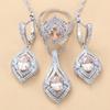 Gem Set Jewelry Pendant Earrings Necklace Ring Lady Set