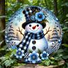 Christmas Snowman Metal Sign: For Coffee Shops, Bars, Front Doors and Home Decor - 8 X 8 Inches - Aluminum