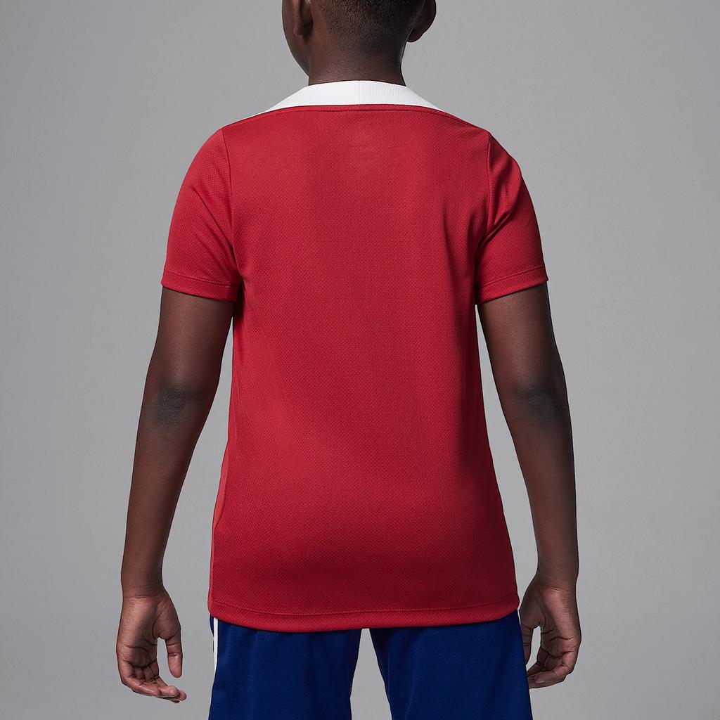 Jordan Футболка нападающего Paris Saint-Germain Dri-FIT Минималистичная с круглым вырезом с коротким рукавом Детские топы Красный Фантом HJ3402-660