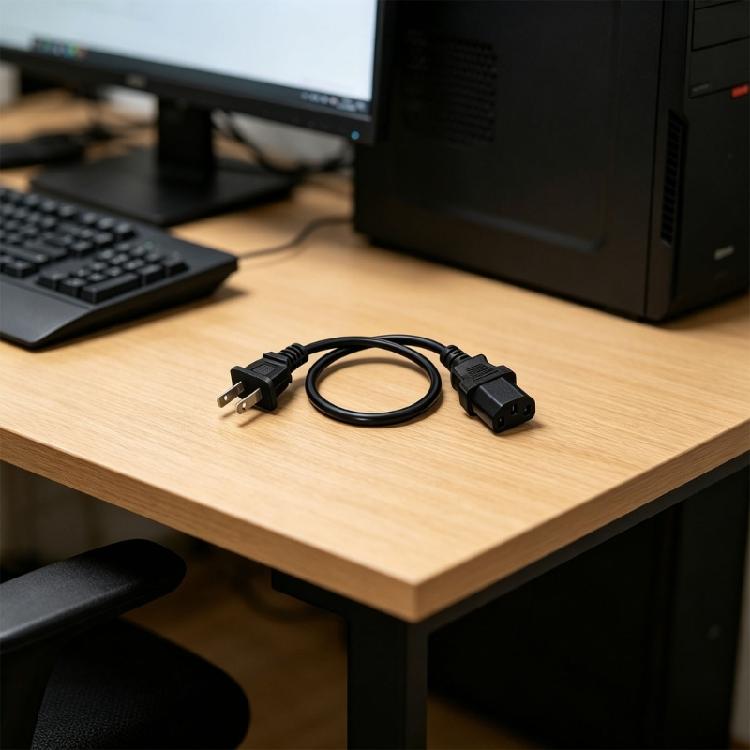 Силовой кабель NEMA1 15P (вилка) на IEC320 C13 (розетка) 40 см Шнур питания для ПК 40 см Подходит для надежной передачи энергии