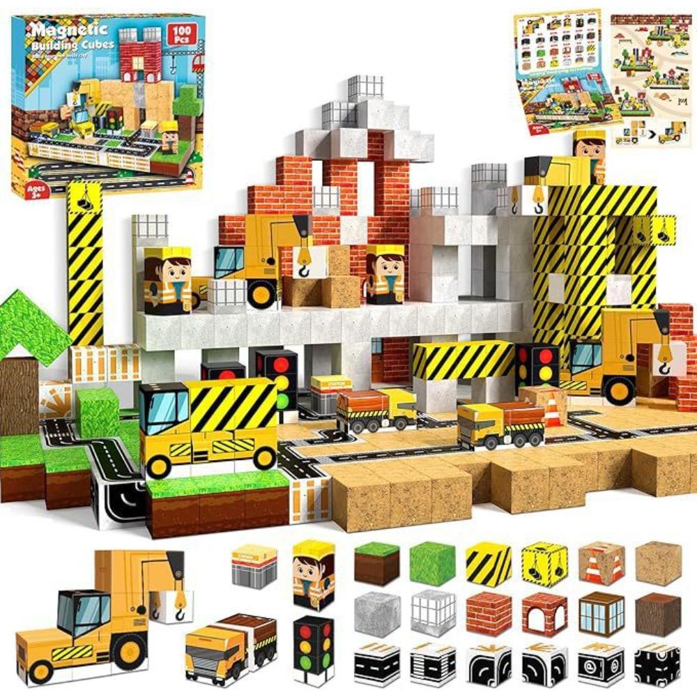 Magnetic Square Building Block Puzzle 3D Build Animal Home Toy