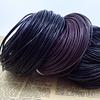 Round Black Coffee Cowhide Leather Rope (2mm & 3mm) - DIY Jewelry Accessories