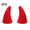 1 Pair Car Devil Horn Sticker 3D Automotive Roof Decoration Front Rear Bumper Guard Anti Collision Protector Waterproof Sunproof Universal Vehicle