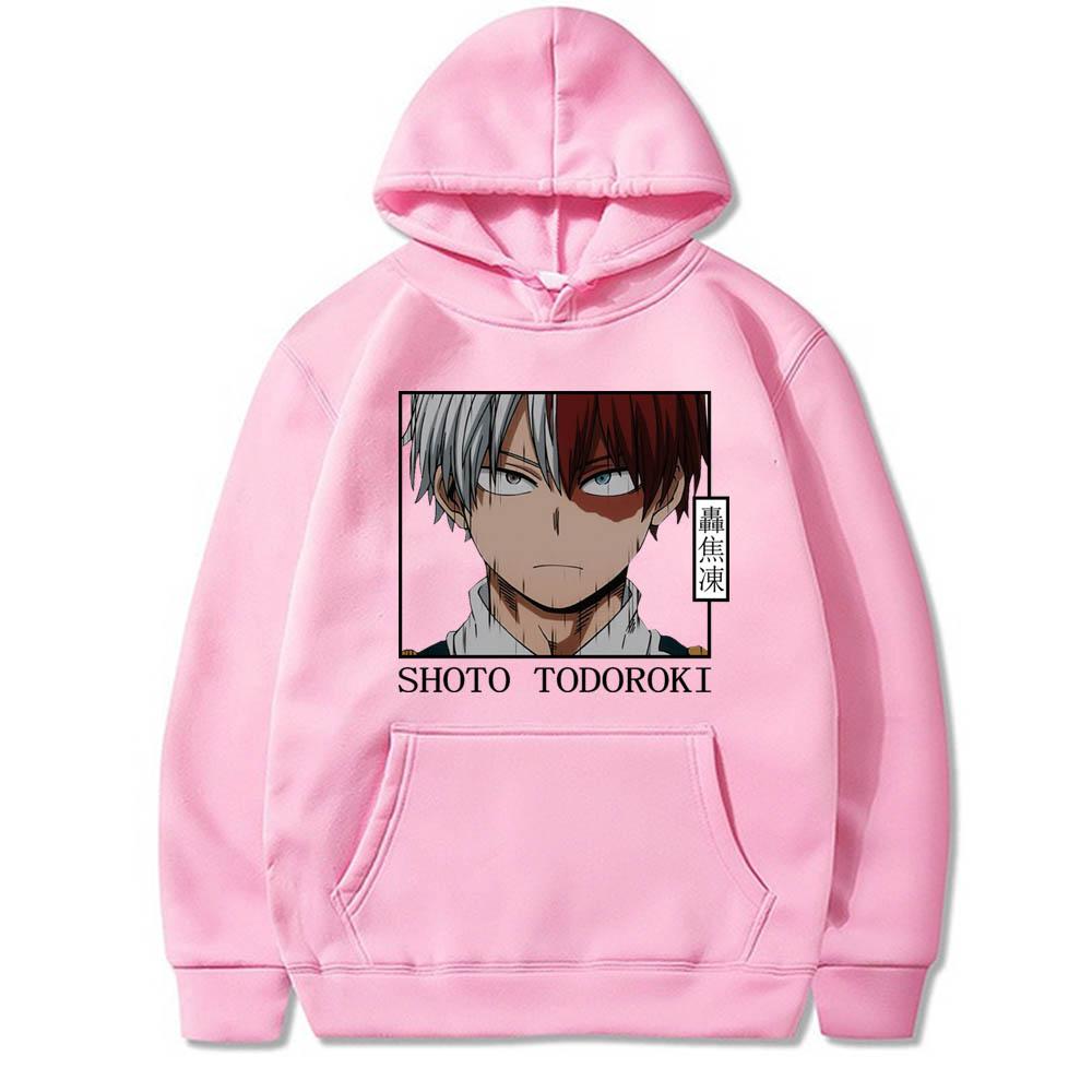 Горячая аниме Моя геройская академия Shoto Todoroki Графический принт с капюшоном для мужчин и женщин Толстовки с капюшоном свободного покроя в стиле Харадзюку Уличная одежда