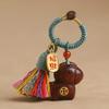 Handmade Rope Sandalwood Keychain Sandalwood Material Fortune Horse Keychain  Festival Decoration