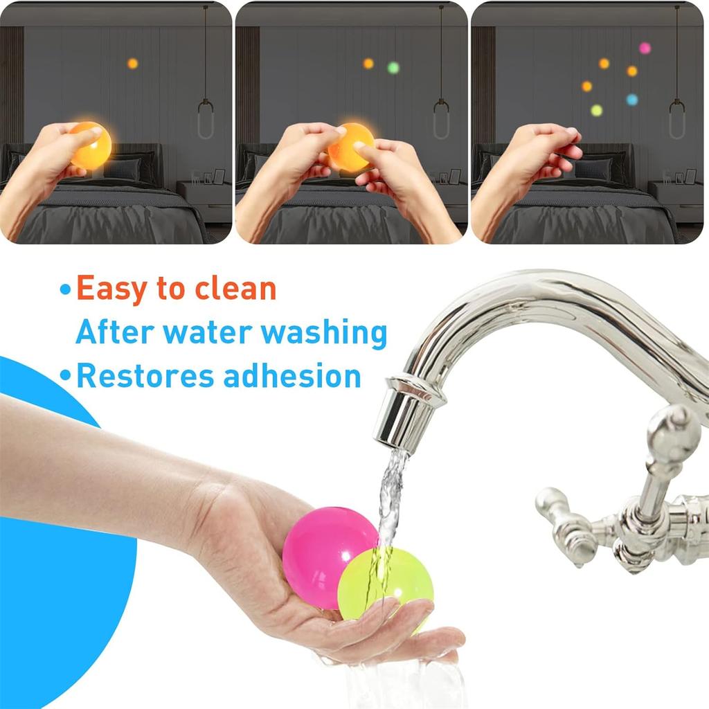 5/10 шт. Липкие шарики, светящиеся в темноте - Мягкие игрушки для снятия стресса, Забавные игрушки-фиджеты, Сенсорные игрушки для снятия напряжения для детей и взрослых