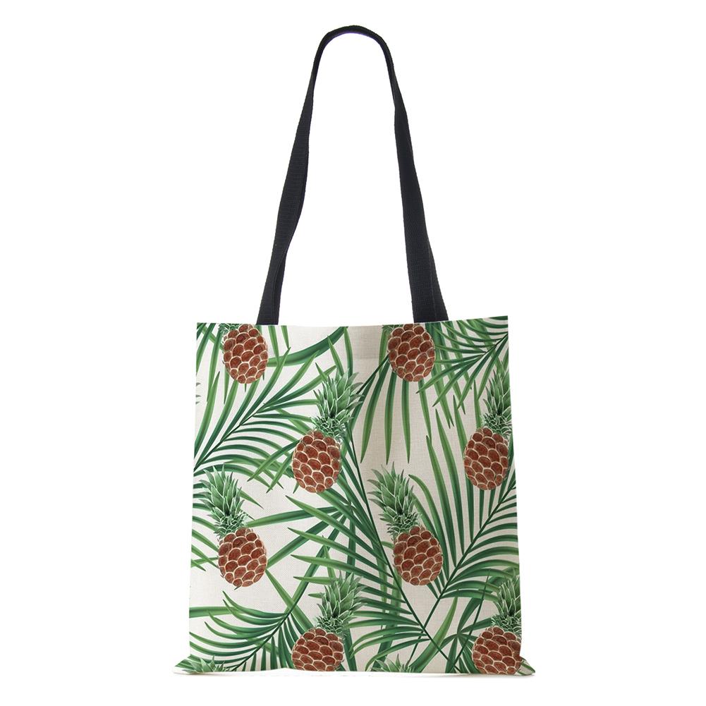 Сумка через плечо с растениями и цветами, пейзаж 2022, женская многоразовая холщовая сумка-тоут для покупок, простая повседневная складная сумка большой вместительности