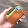 Retro Leather Card Holder  Change Bag  Mini Bag Cowhide Portable Zipper Hanging Key Thin Coin Bus Card Cover