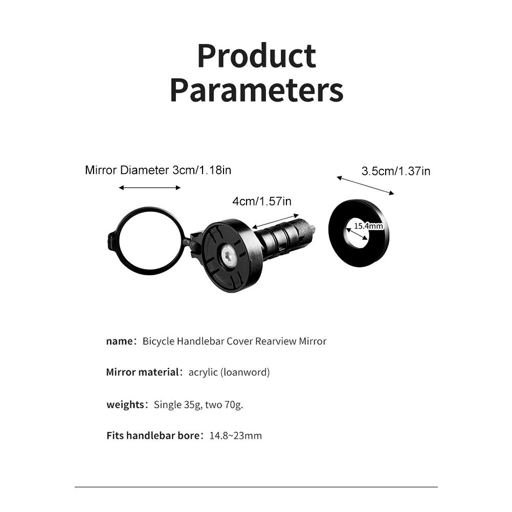 Велосипедный Руль Выпуклое Зеркало Регулируемое Вращающееся Заглушка Руля Велосипеда Зеркало Заднего Вида HD для Аксессуаров Горного Велосипеда Шоссейного Велосипеда