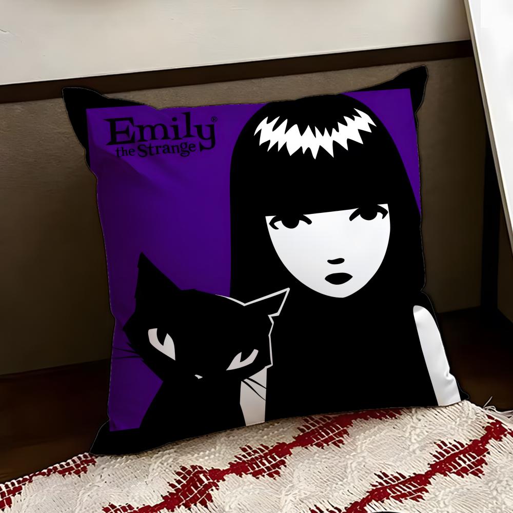Anime EEmily the Cool Strang Cushion Cover Reversible Soft Durable Pillow Cover Home Car MultiScene Use for Daily Comfort