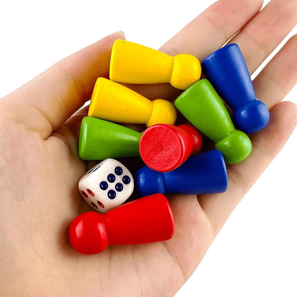 8 шт. 31 мм игровые деревянные шахматные фигуры с 6-гранными кубиками для настольных шахматных игр