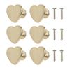 Набор из 6 цинковых сплавных ручек для шкафов в форме сердца для ящиков, дверей, шкафов. Включает винты для легкой установки.