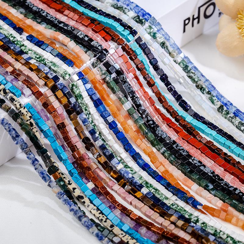 Кубики из натурального камня лазурита и бирюзы 4 мм – Креативный стиль