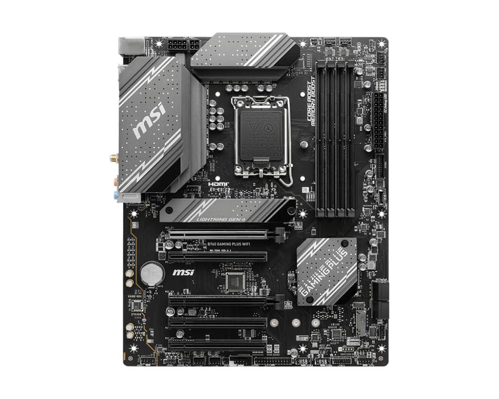 MSI Материнская плата B760 GAMING PLUS WIFI DDR5 совместима с процессором поколения PCIE slot x 5 ATX игровая модель с Intel MB6169 14th/13th/12th (LGA1700)