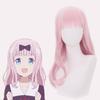 Kaguya-sama Love Is War Chika Fujiwara Cosplay Wig for Women Girl's Synthetic Hair 60cm Long Straight Anime Cos Party Wig Pink