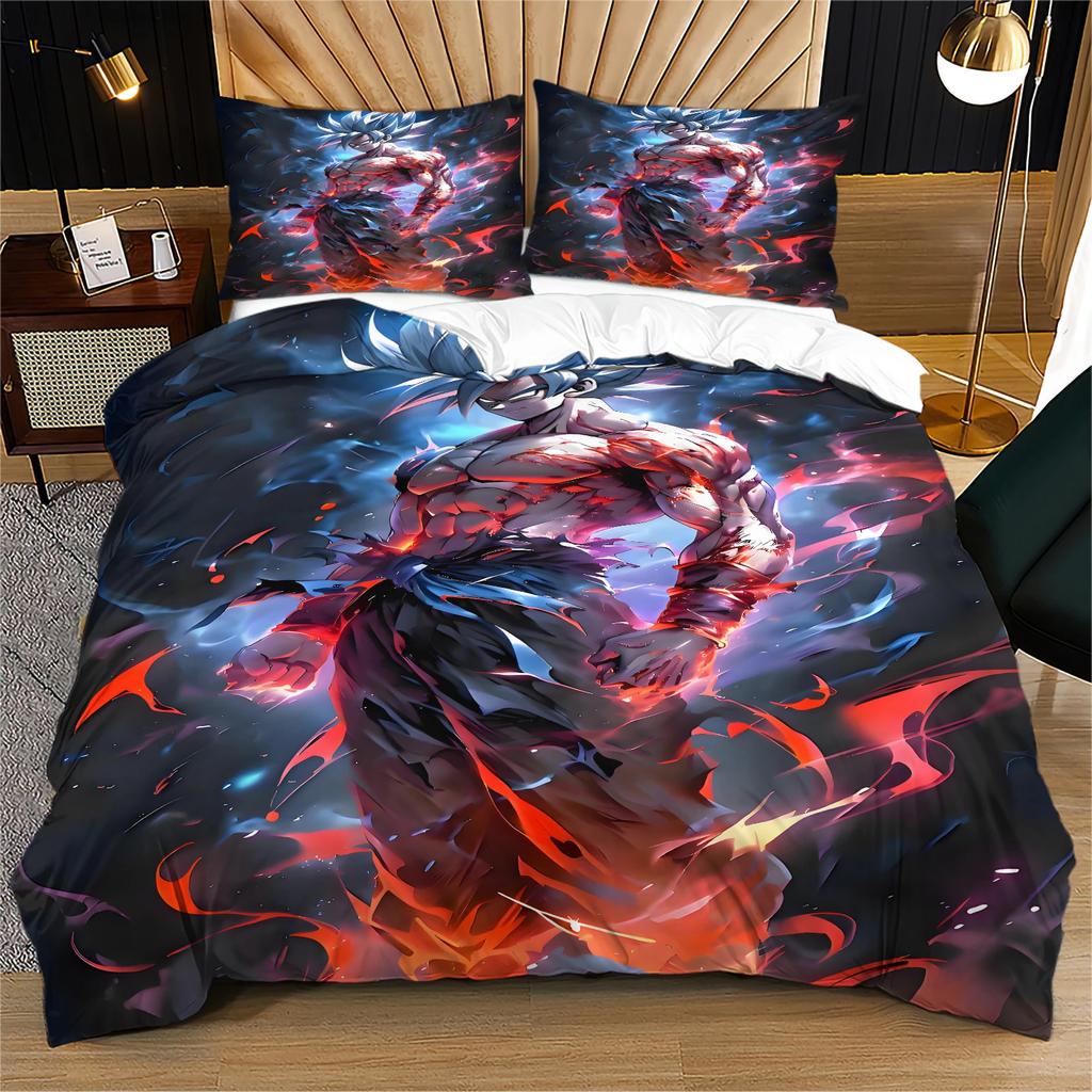 Anime 3D-Dragon-Ball Pattern Bedding Set Pillowcases 2/3pcs Duvet Cover Kids Teen Bedroom All Season Decorative Bed Set