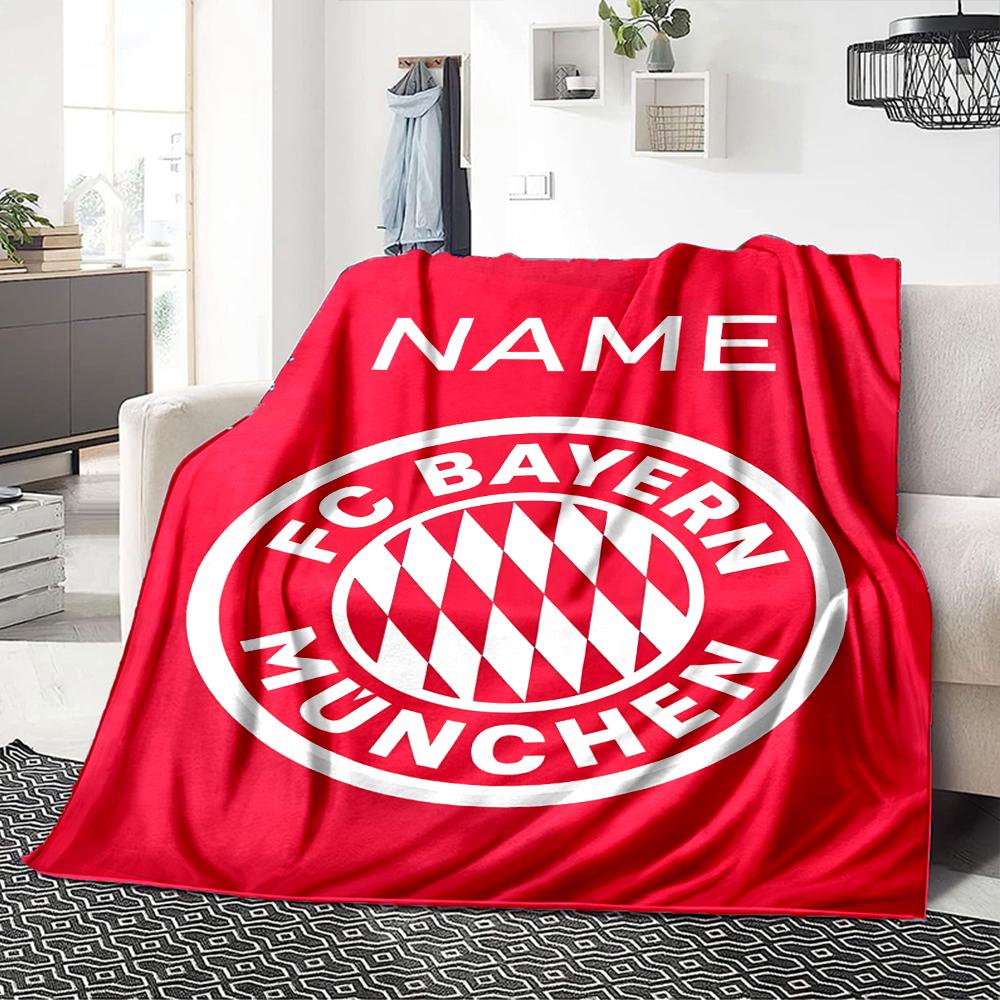 Custom Name Bayern Munich Crest blanket for Couch & Bed, Plush Cozy Fuzzy Blanket Super Soft & Warm Blankets for Fall and Winter. 0908292