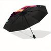1pc Gothic Rose Automatic Opening and Closing Umbrella, Lightweight 3-Fold, With Cute Cartoon Characters, Suitable for Home, Outdoor and Daily Us