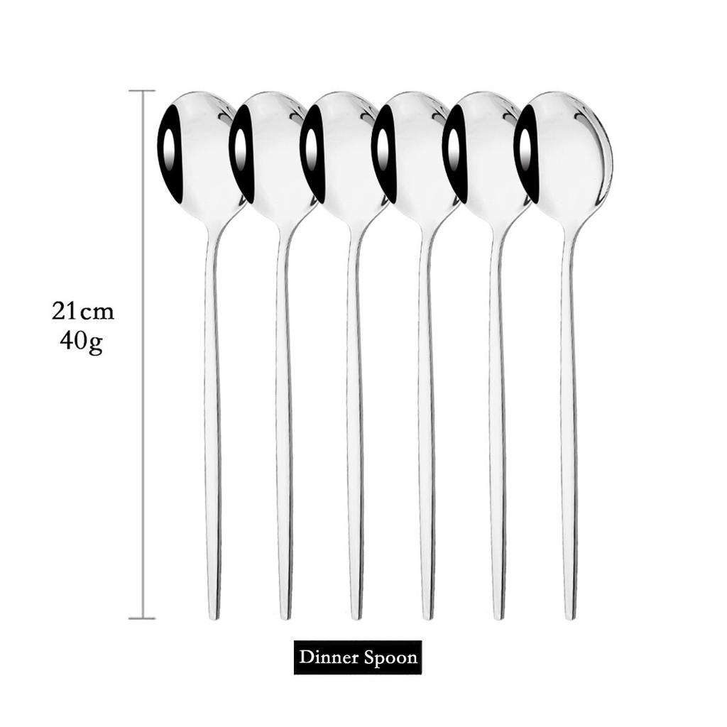 6 шт. красочная столовая посуда, набор ложек, зеркало с длинной ручкой, ложка из нержавеющей стали, столовые приборы, посуда, кухонные аксессуары